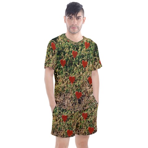 Valentine Day Heart Forest Men s Mesh Tee And Shorts Set by artworkshop