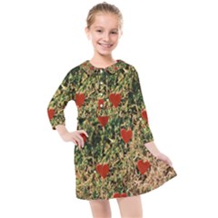 Valentine Day Heart Forest Kids  Quarter Sleeve Shirt Dress by artworkshop