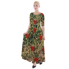 Valentine Day Heart Forest Half Sleeves Maxi Dress by artworkshop