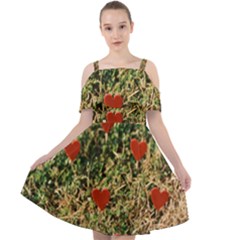 Valentine Day Heart Forest Cut Out Shoulders Chiffon Dress by artworkshop