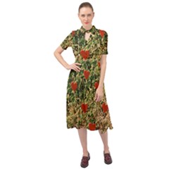 Valentine Day Heart Forest Keyhole Neckline Chiffon Dress by artworkshop