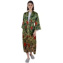 Valentine Day Heart Forest Maxi Satin Kimono by artworkshop