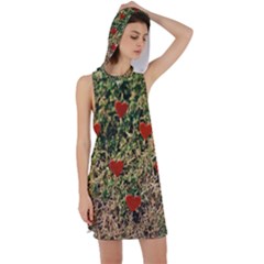 Valentine Day Heart Forest Racer Back Hoodie Dress by artworkshop