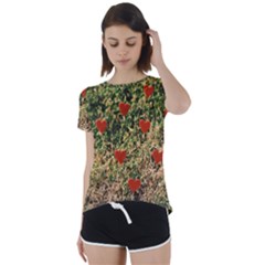 Valentine Day Heart Forest Short Sleeve Open Back Tee by artworkshop