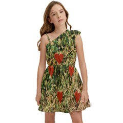 Valentine Day Heart Forest Kids  One Shoulder Party Dress by artworkshop