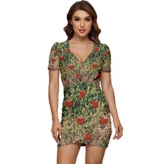 Valentine Day Heart Forest Low Cut Cap Sleeve Mini Dress by artworkshop