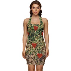 Valentine Day Heart Forest Sleeveless Wide Square Neckline Ruched Bodycon Dress by artworkshop