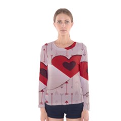 Valentine Day Heart Love Logo Women s Long Sleeve Tee