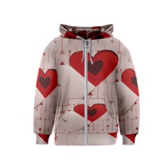 Valentine Day Heart Love Logo Kids  Zipper Hoodie by artworkshop