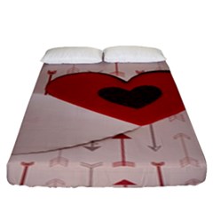 Valentine Day Heart Love Logo Fitted Sheet (king Size) by artworkshop