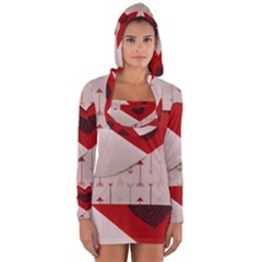 Valentine Day Heart Love Logo Long Sleeve Hooded T-shirt by artworkshop