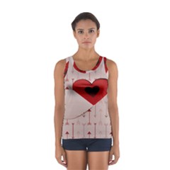 Valentine Day Heart Love Logo Sport Tank Top  by artworkshop