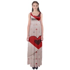 Valentine Day Heart Love Logo Empire Waist Maxi Dress by artworkshop