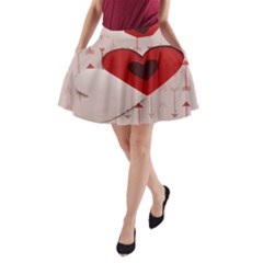 Valentine Day Heart Love Logo A-line Pocket Skirt by artworkshop