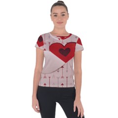 Valentine Day Heart Love Logo Short Sleeve Sports Top  by artworkshop