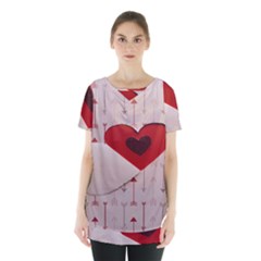 Valentine Day Heart Love Logo Skirt Hem Sports Top by artworkshop