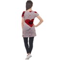 Valentine Day Heart Love Logo Puff Sleeve Tunic Top View2