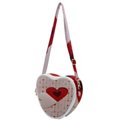 Valentine Day Heart Love Logo Heart Shoulder Bag by artworkshop