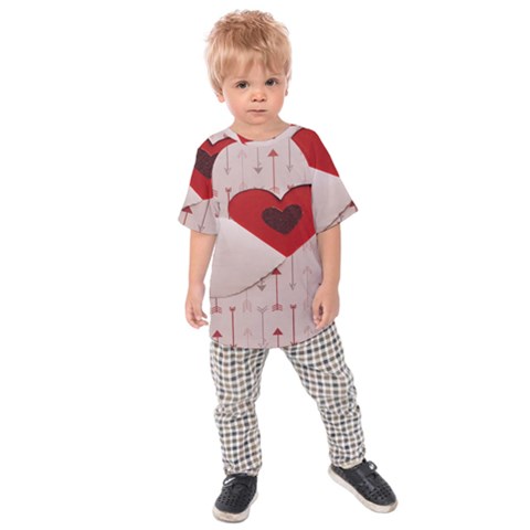 Valentine Day Heart Love Logo Kids  Raglan Tee by artworkshop