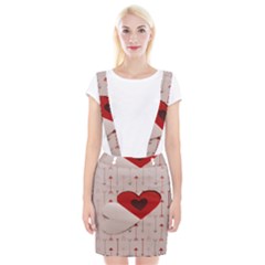 Valentine Day Heart Love Logo Braces Suspender Skirt by artworkshop