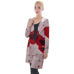 Valentine Day Heart Love Logo Hooded Pocket Cardigan by artworkshop