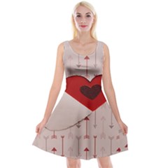 Valentine Day Heart Love Logo Reversible Velvet Sleeveless Dress