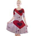 Valentine Day Heart Love Logo Quarter Sleeve A-Line Dress View1