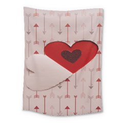 Valentine Day Heart Love Logo Medium Tapestry