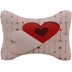 Valentine Day Heart Love Logo Seat Head Rest Cushion by artworkshop