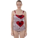 Valentine Day Heart Love Logo Twist Front Tankini Set View1