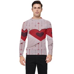 Valentine Day Heart Love Logo Men s Long Sleeve Rash Guard by artworkshop