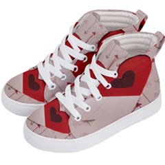 Valentine Day Heart Love Logo Kids  Hi-top Skate Sneakers by artworkshop