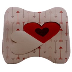 Valentine Day Heart Love Logo Velour Head Support Cushion by artworkshop