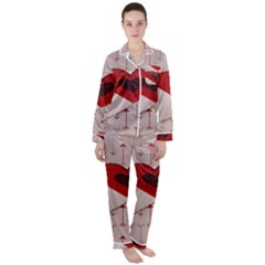 Valentine Day Heart Love Logo Women s Long Sleeve Satin Pajamas Set	 by artworkshop