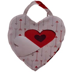 Valentine Day Heart Love Logo Giant Heart Shaped Tote by artworkshop