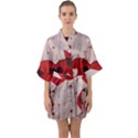 Valentine Day Heart Love Logo Half Sleeve Satin Kimono  View1