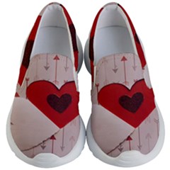 Valentine Day Heart Love Logo Kids Lightweight Slip Ons by artworkshop