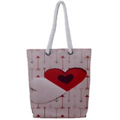 Valentine Day Heart Love Logo Full Print Rope Handle Tote (small) by artworkshop