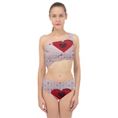 Valentine Day Heart Love Logo Spliced Up Two Piece Swimsuit by artworkshop