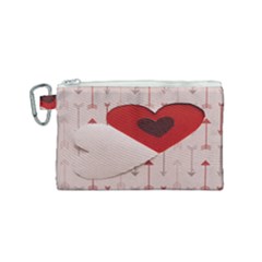 Valentine Day Heart Love Logo Canvas Cosmetic Bag (small)