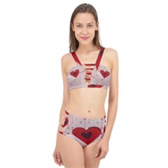 Valentine Day Heart Love Logo Cage Up Bikini Set by artworkshop