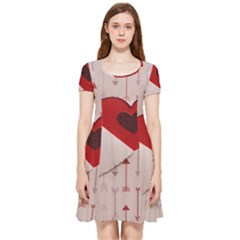 Valentine Day Heart Love Logo Inside Out Cap Sleeve Dress by artworkshop