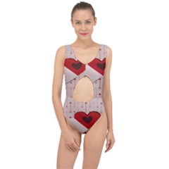 Valentine Day Heart Love Logo Center Cut Out Swimsuit by artworkshop