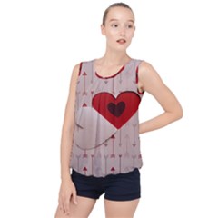 Valentine Day Heart Love Logo Bubble Hem Chiffon Tank Top by artworkshop