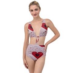 Valentine Day Heart Love Logo Tied Up Two Piece Swimsuit by artworkshop