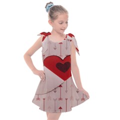 Valentine Day Heart Love Logo Kids  Tie Up Tunic Dress by artworkshop