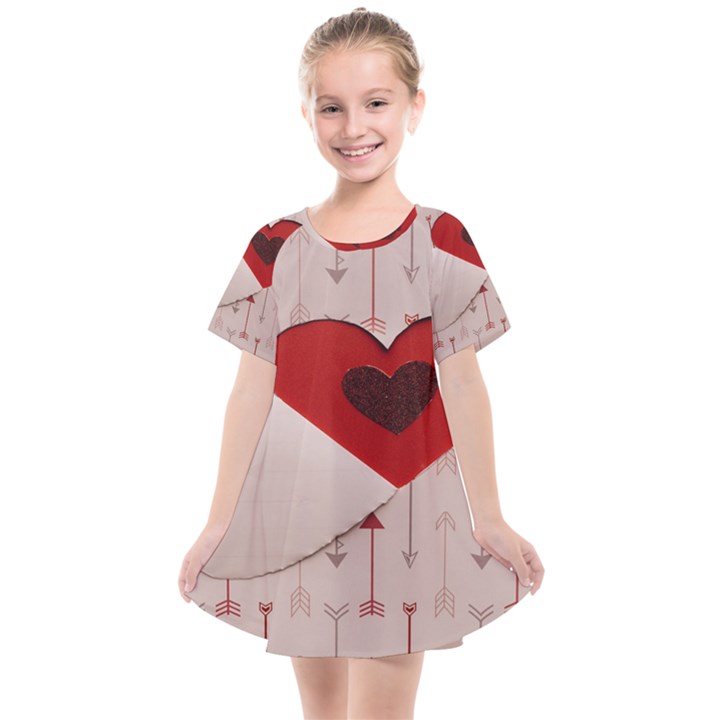 Valentine Day Heart Love Logo Kids  Smock Dress