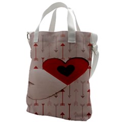 Valentine Day Heart Love Logo Canvas Messenger Bag by artworkshop