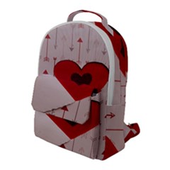 Valentine Day Heart Love Logo Flap Pocket Backpack (large) by artworkshop