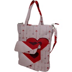 Valentine Day Heart Love Logo Shoulder Tote Bag by artworkshop